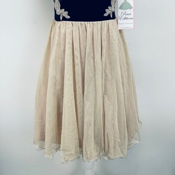 Rare Edition Dress Size 10 Women’s Lace-Trim Halter Sleeveles Beige Black New - Picture 5 of 14